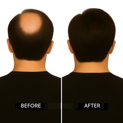 Men’s Frontal Hairpiece - Darkest Brown (Color 2), Partial Crown Coverage, 100% Remy Indian Human Hair