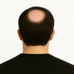 Men’s Frontal Hairpiece - Light Darkest Brown (Color 3), Partial Crown Coverage, 100% Remy Indian Human Hair