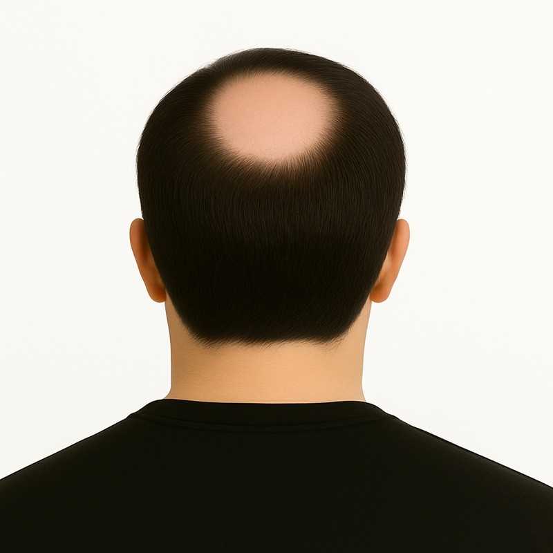 Men’s Frontal Hairpiece - Light Darkest Brown (Color 3), Partial Crown Coverage, 100% Remy Indian Human Hair