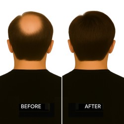 Men’s Frontal Hairpiece - Dark Brown (Color 4), Partial Crown Coverage, 100% Remy Indian Human Hair