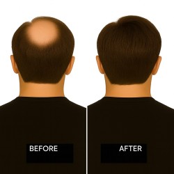 Men’s Frontal Hairpiece - Dark Brown with Ash Tone (Color 4ASH), Partial Crown Coverage, 100% Remy Indian Human Hair