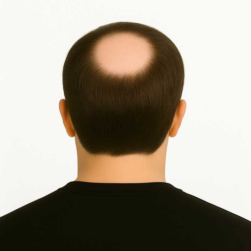 Men’s Frontal Hairpiece - Light Dark Brown (Color 5), Partial Crown Coverage, 100% Remy Indian Human Hair