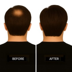 Men’s Frontal Hairpiece - Light Dark Brown (Color 5), Partial Crown Coverage, 100% Remy Indian Human Hair