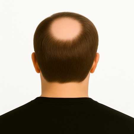 Men’s Frontal Hairpiece - Medium Brown (Color 6), Partial Crown Coverage, 100% Remy Indian Human Hair