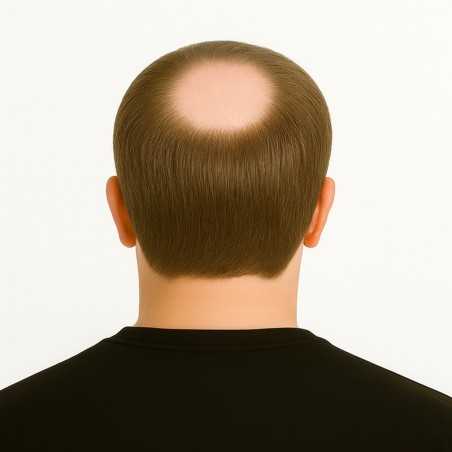 Men’s Frontal Hairpiece - Light Medium Brown (Color 7), Partial Crown Coverage, 100% Remy Indian Human Hair