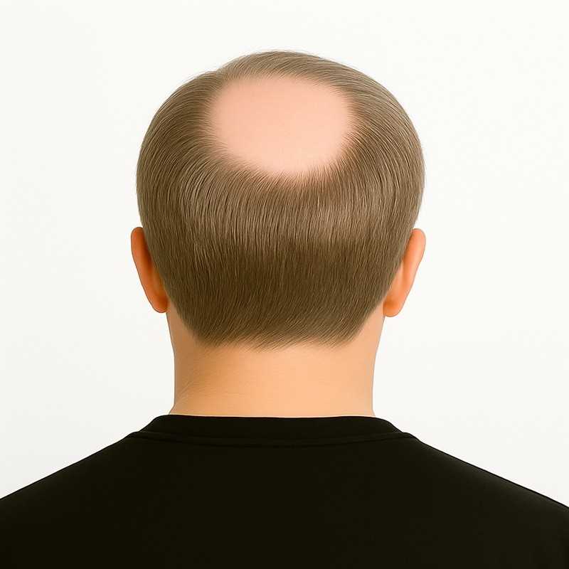 Men’s Frontal Hairpiece - Light Brown with Ash Tone (Color 7ASH), Partial Crown Coverage, 100% Remy Indian Human Hair