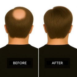 Men’s Frontal Hairpiece - Light Brown with Ash Tone (Color 7ASH), Partial Crown Coverage, 100% Remy Indian Human Hair