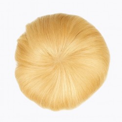 Men’s Frontal Hairpiece - Light Blonde (Color 22), Partial Crown Coverage, 100% Remy Indian Human Hair