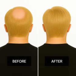 Men’s Frontal Hairpiece - Light Blonde (Color 22), Partial Crown Coverage, 100% Remy Indian Human Hair