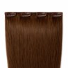 Single Weft Clip-In Hair Extension – Medium Brown (Color 6)