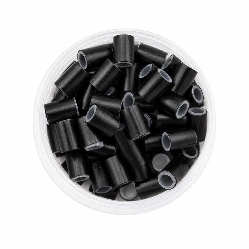 Silicone-Lined Copper Micro Rings – Secure Tubes for Hair Extensions