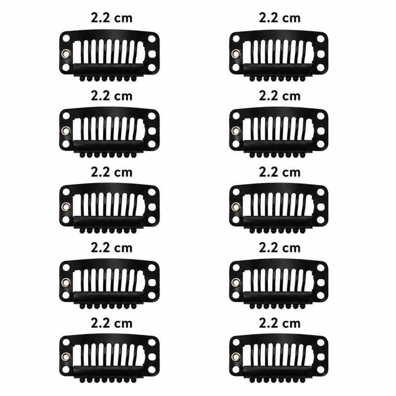 10-Pack T-Shape Snap Clips with Silicone Grip – Secure Clips for Hair Extensions