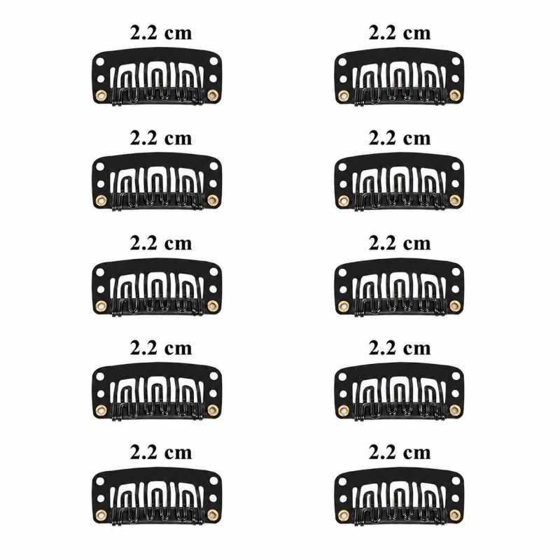10-Pack U-Shape Snap Clips with Silicone Grip – Secure Clips for Hair Extensions
