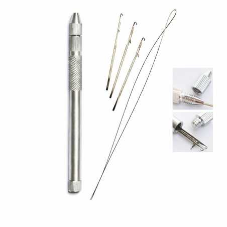 Micro Ring Hair Extension Tool Set – Pulling Loop and Needle Applicator Kit