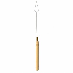 Pulling Loop Tool for Nano Ring Hair Extensions – Ergonomic Wooden Handle Threading Applicator