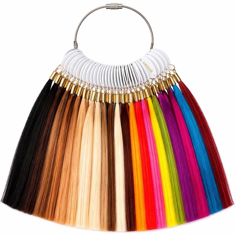 Hair Extension Color Ring Chart – 100% Human Hair Shade Guide